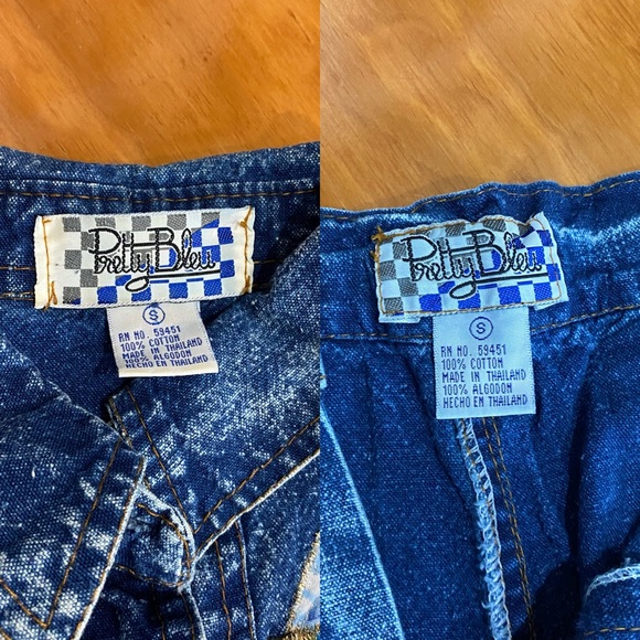 (SOLD) Vintage 80s Funky Chambray Top & Shorts Set - Picture 7 of 8